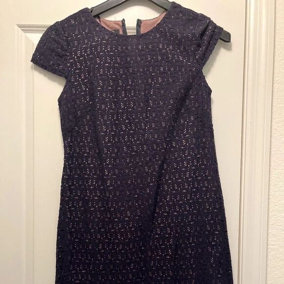 Suzi Chin Sheath Lace Dress - Size 2 - Navy - EUC - Picture 3 of 7